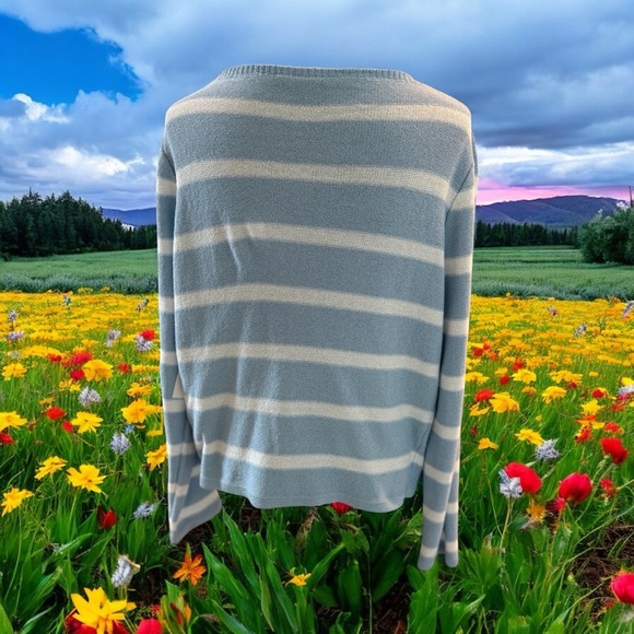 ARULA Light Blue and White Striped Cardigan Junior Sizing - Picture 2 of 5